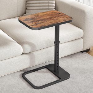 TV Tray Table, Adjustable Height & Flip-Top & Rounded Metal Corners