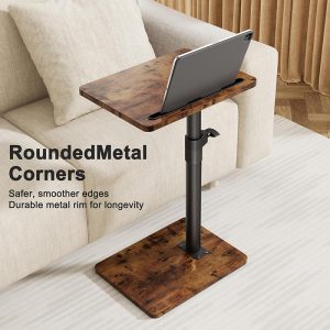 Sofa Armrest Tray Table for Couch – 360° Swivel Height Adjustable