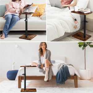 Sofa Armrest Tray Table for Couch – 360° Swivel Height Adjustable