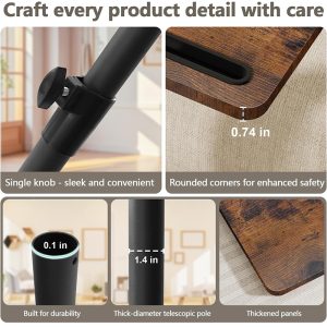 Sofa Armrest Tray Table for Couch – 360° Swivel Height Adjustable