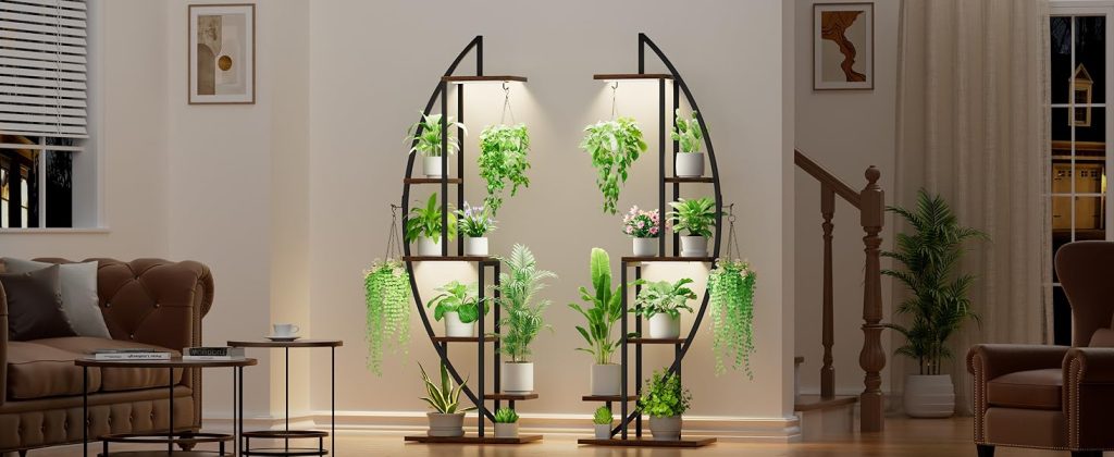 Plant Stand Indoor with Grow Lights detail