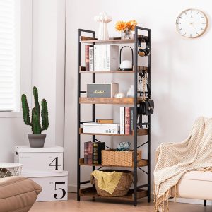 Adjustable 6 Tier Open Bookcase