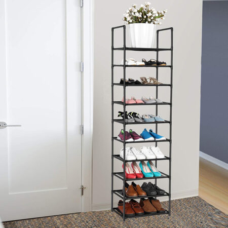 10 Tiers Shoe Rack 20-25 Pairs Sturdy Shoe Shelf