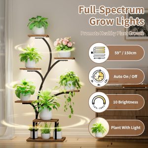 Plant Stand Indoor with Grow Lights