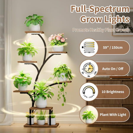 Plant Stand Indoor with Grow Lights