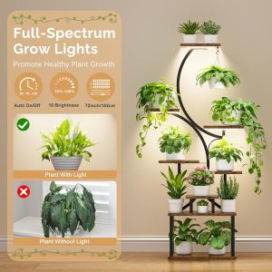 Plant Stand Indoor with Grow Lights