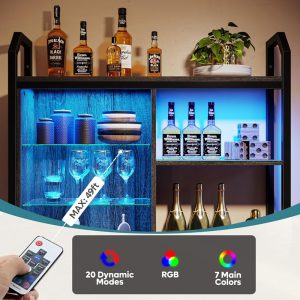 Gaming Floating Shelves, 34″ LED Wall Mounted Shelf