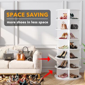 7 Tier Rotating Shoe Rack Tower