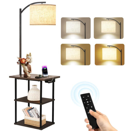 Floor Lamp with Shelves, Modern Side Table