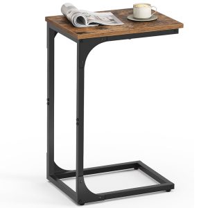 C-Shaped End Table, Small Side Table for Couch