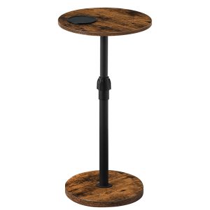 Small Round Side Table, Adjustable Height Drink Table