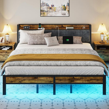 Bed Frame with Smart LED Lights