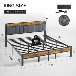 Bed Frame with Smart LED Lights