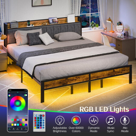 Bed Frame with Smart LED Lights