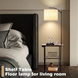 Floor Lamp with Shelves, Modern Side Table