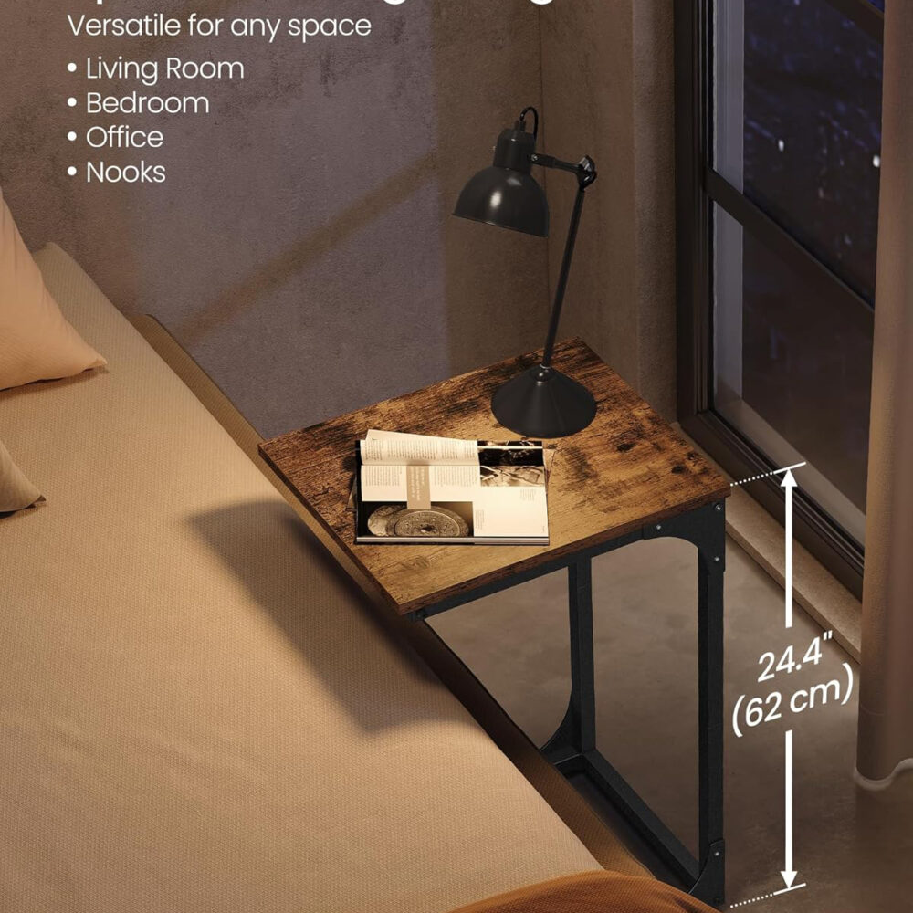 C-Shaped End Table, Small Side Table for Couch — view 3