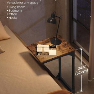 C-Shaped End Table, Small Side Table for Couch