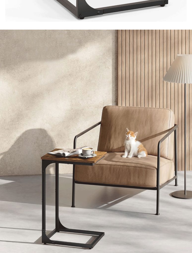 C-Shaped End Table, Small Side Table for Couch detail