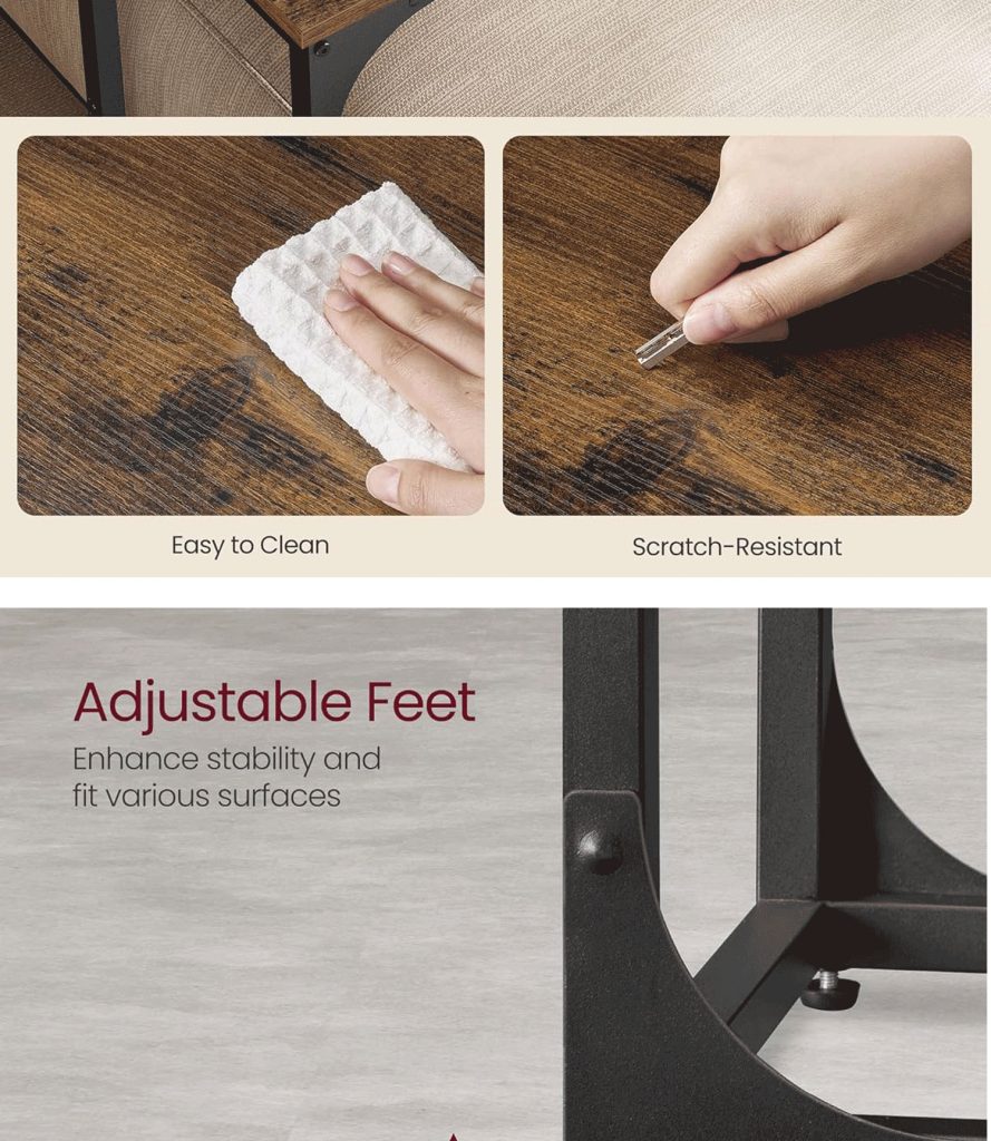 C-Shaped End Table, Small Side Table for Couch detail