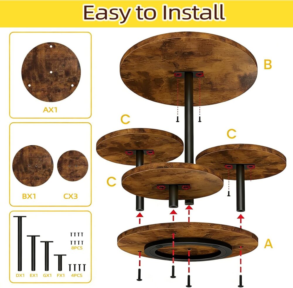 4-Tier Wooden Cupcake Stand for 50 Cupcakes with Rotating Base — view 3