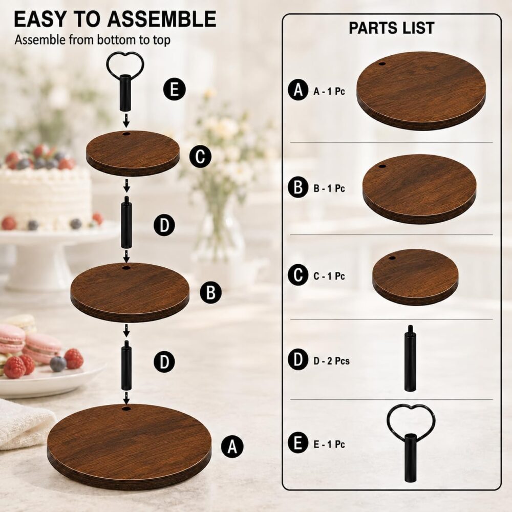 3-Tier Wooden Cupcake Stand for 24 Mini Cupcakes — view 5