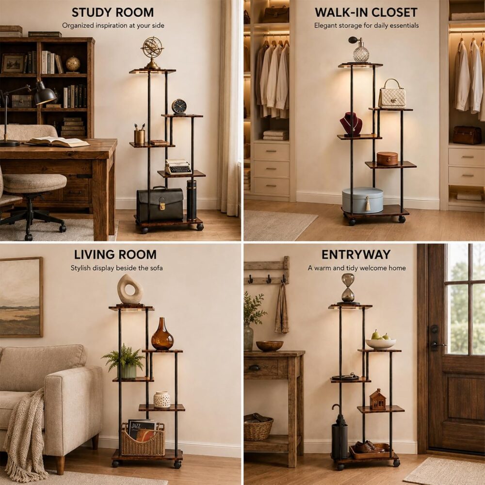 5-Tier Rolling Plant Stand with Grow Lights — view 9