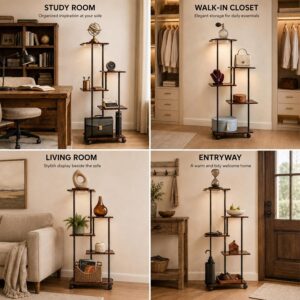 5-Tier Rolling Plant Stand with Grow Lights