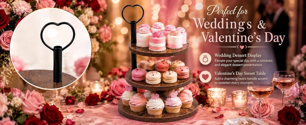 3-Tier Wooden Cupcake Stand for 24 Mini Cupcakes detail