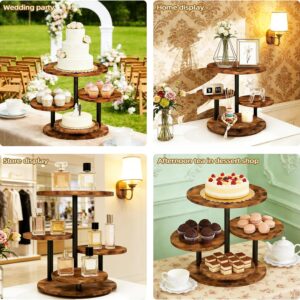 4-Tier Wooden Cupcake Stand for 50 Cupcakes with Rotating Base