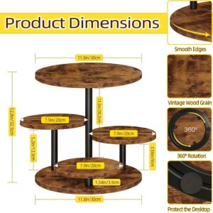 4-Tier Wooden Cupcake Stand for 50 Cupcakes with Rotating Base