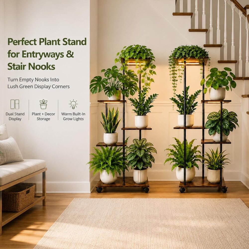 5-Tier Rolling Plant Stand with Grow Lights — view 8